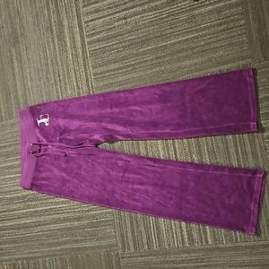 Juicy Couture Purple Velour Track Pants with JC Logo